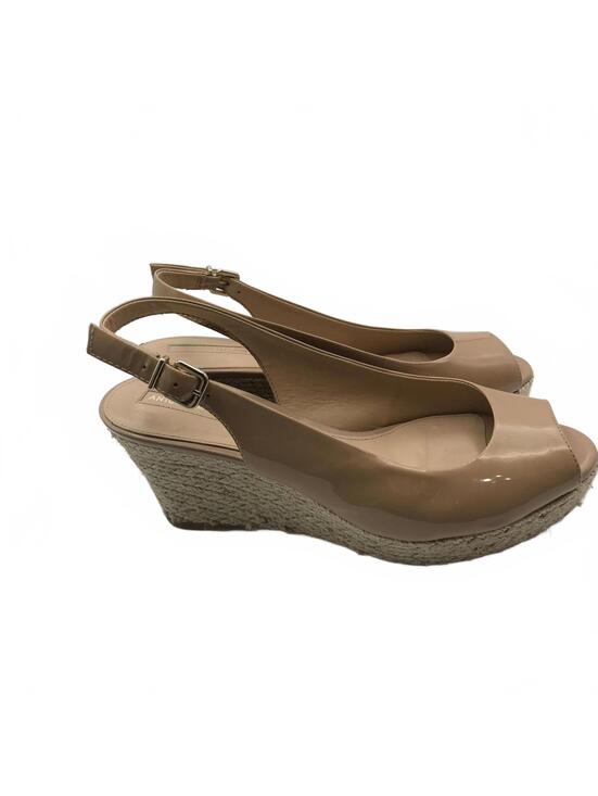 Antonio Melani Shoes - Antonio Melani Nude Patent Leather Wedge Sandals  Womens Size 9